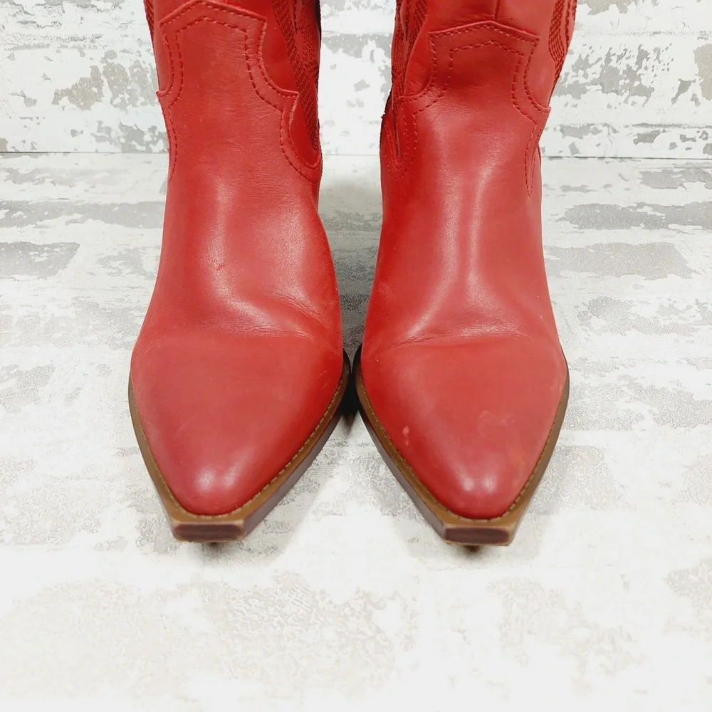 Crown Vintage Red Heeled Boots - Picture 8 of 15